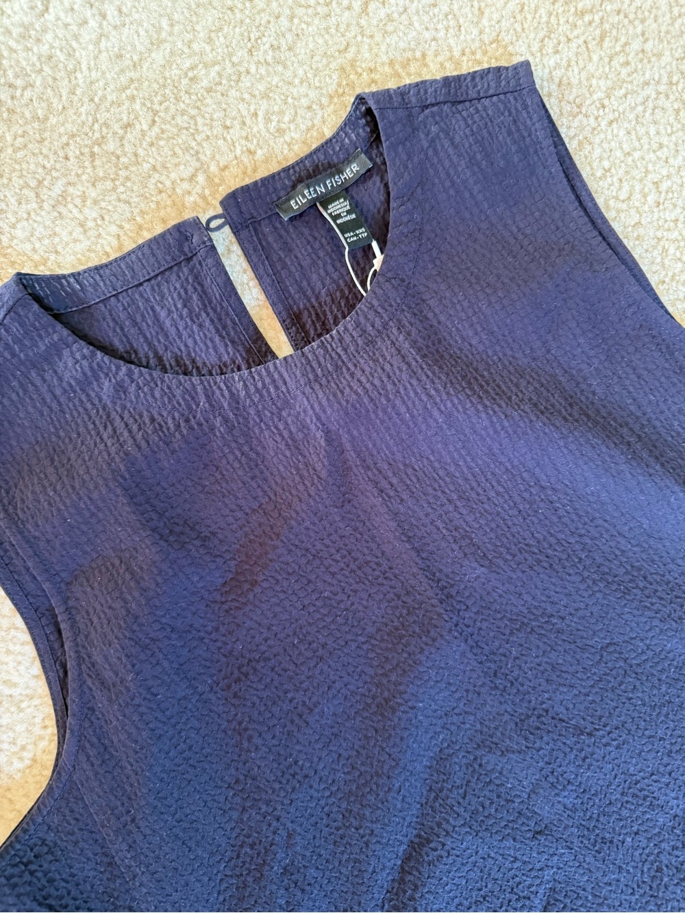 Eileen Fisher puckered cotton lantern dress size xxs - Picture 2 of 4